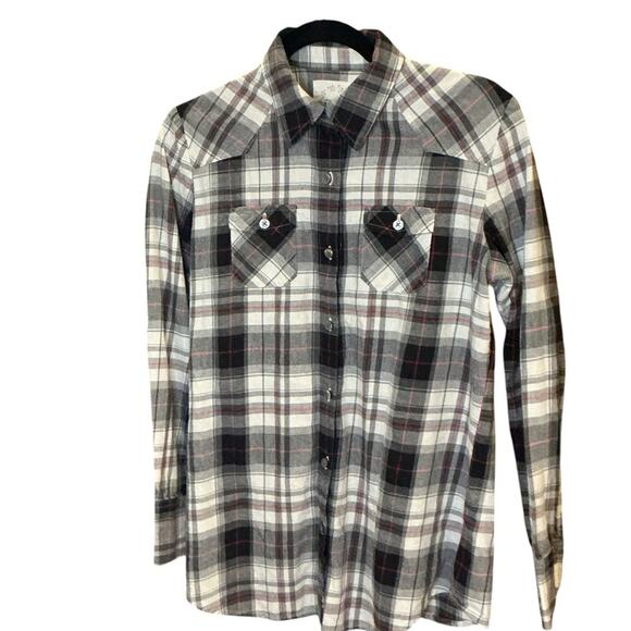 Izod Men's Casual Plaid Shirt - Black, Gray, and Red - Picture 1 of 6